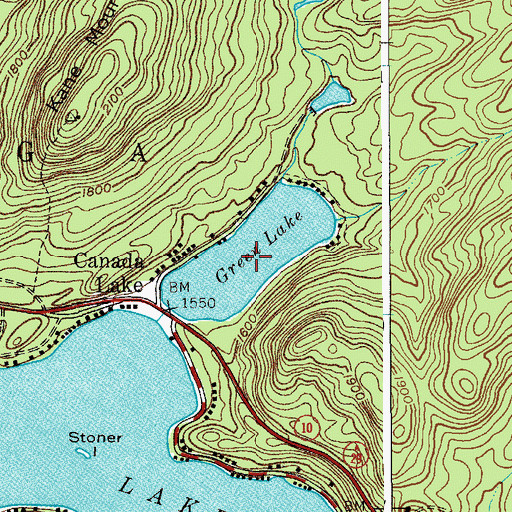 Topographic Map of Green Lake, NY