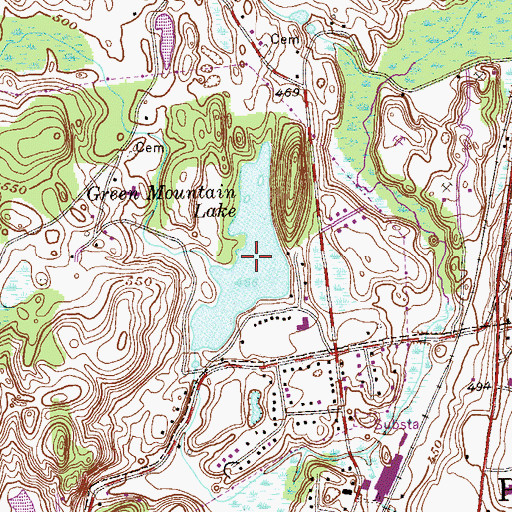 Topographic Map of Green Mountain Lake, NY