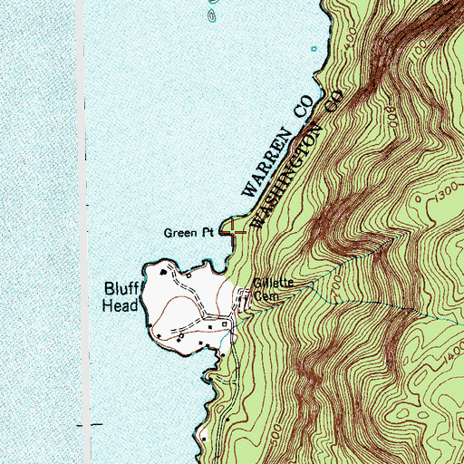 Topographic Map of Green Point, NY