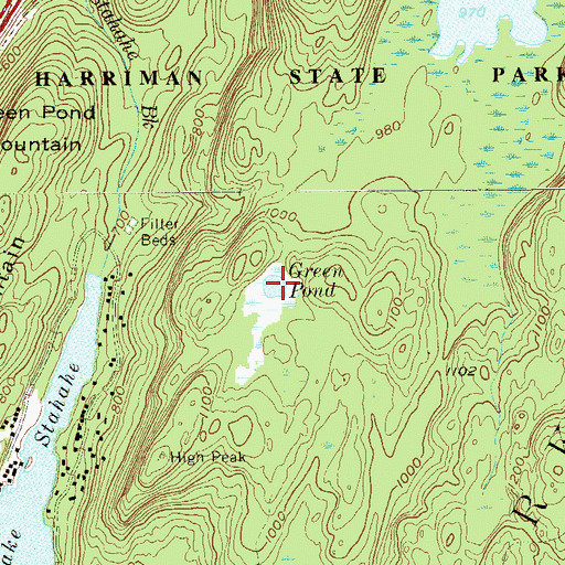 Topographic Map of Green Pond, NY