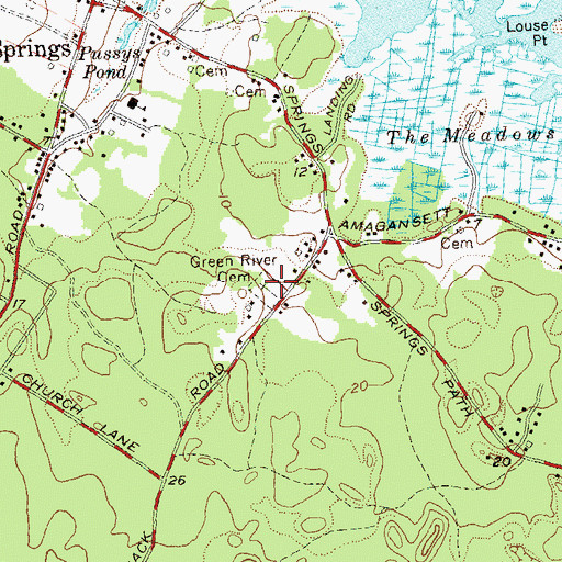 Topographic Map of Green River Cemetery, NY