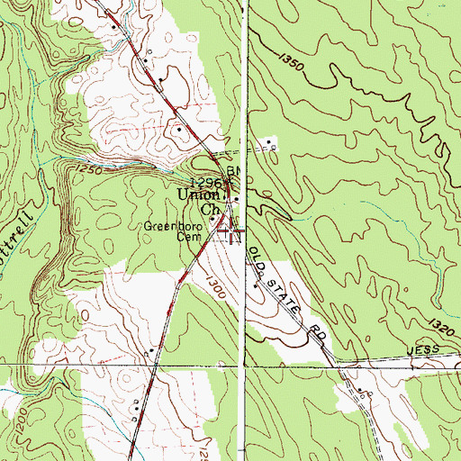 Topographic Map of Greenboro Cemetery, NY