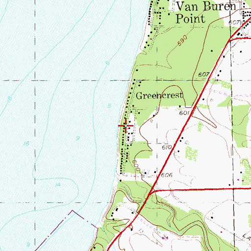 Topographic Map of Greencrest, NY