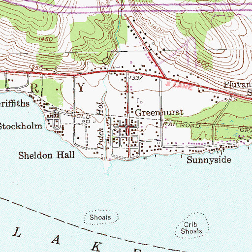 Topographic Map of Greenhurst, NY