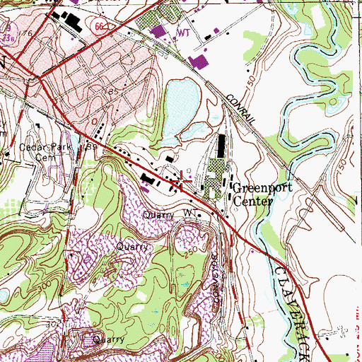 Topographic Map of Greenport Center, NY