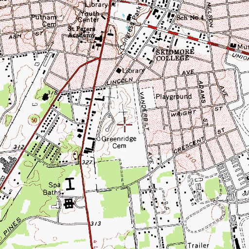 Topographic Map of Greenridge Cemetery, NY