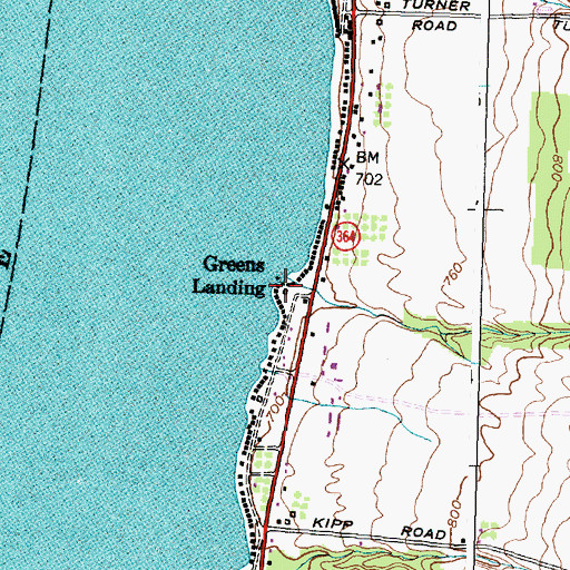 Topographic Map of Greens Landing, NY