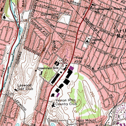 Topographic Map of Greenvale School, NY