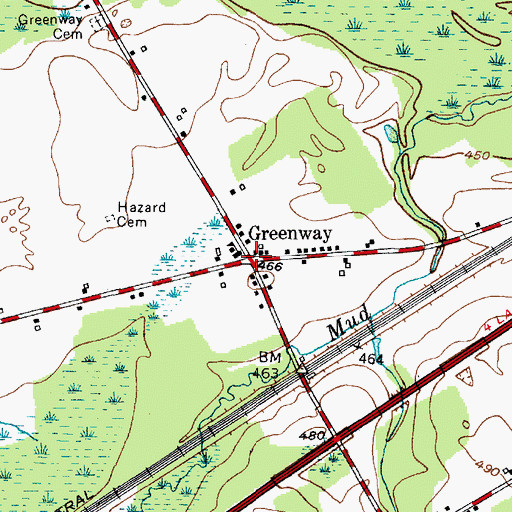 Topographic Map of Greenway, NY