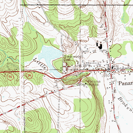 Topographic Map of Greenwood Cemetery, NY