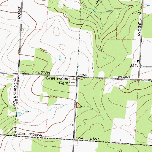 Topographic Map of Greenwood Cemetery, NY