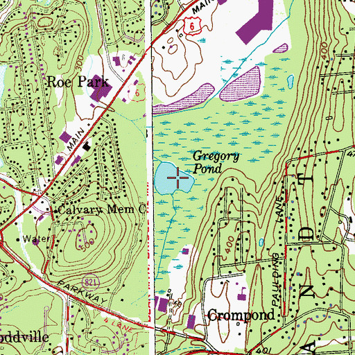 Topographic Map of Gregory Pond, NY