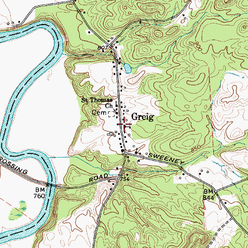 Topographic Map of Greig, NY