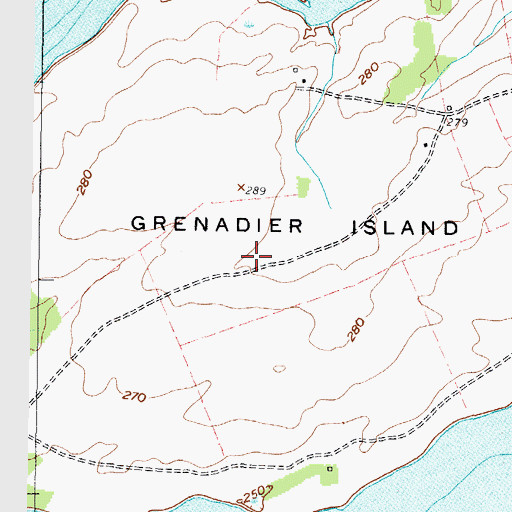 Topographic Map of Grenadier Island, NY