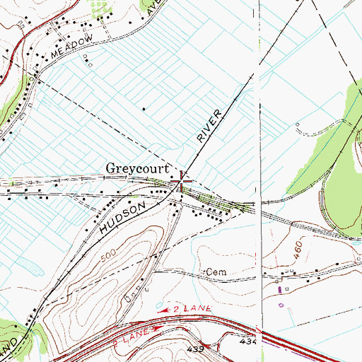 Topographic Map of Greycourt, NY