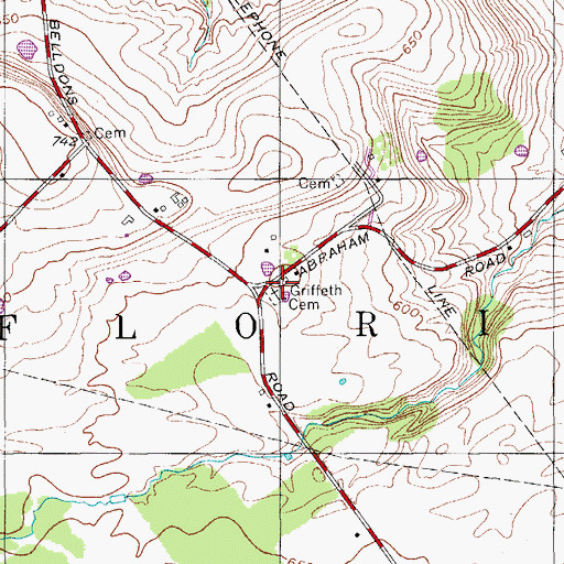 Topographic Map of Griffeth Cemetery, NY
