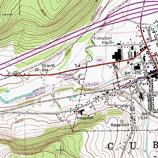 Topographic Map of Griffin Creek, NY