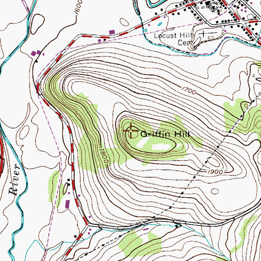 Topographic Map of Griffin Hill, NY