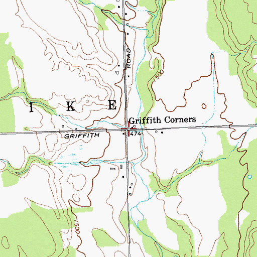 Topographic Map of Griffith Corners, NY