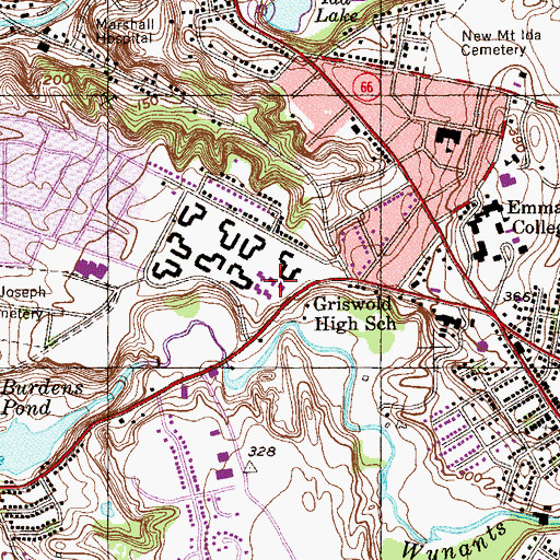 Topographic Map of Griswold High School, NY