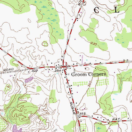 Topographic Map of Groom Corners, NY