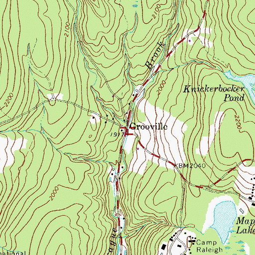 Topographic Map of Grooville, NY