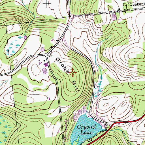 Topographic Map of Gross Hill, NY