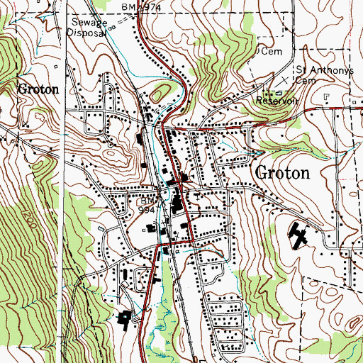 Topographic Map of Groton, NY