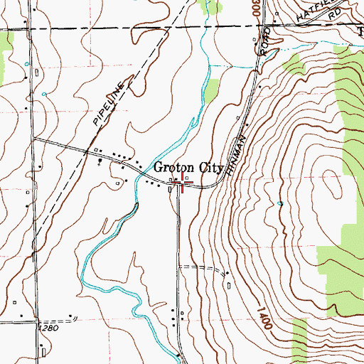 Topographic Map of Groton City, NY