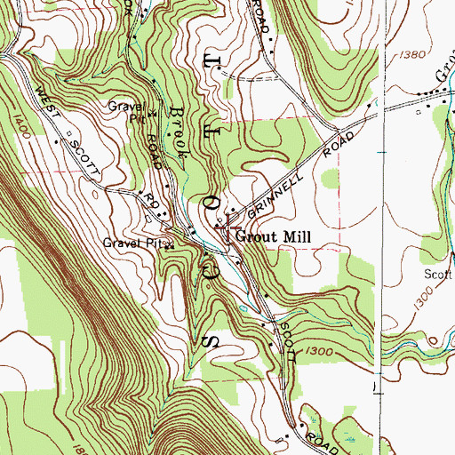 Topographic Map of Grout Mill, NY