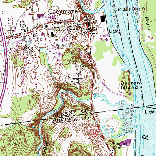 Topographic Map of Grove Cemetery, NY