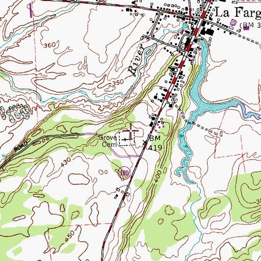 Topographic Map of Grove Cemetery, NY