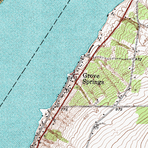 Topographic Map of Grove Springs, NY