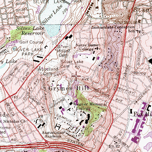 Topographic Map of Grymes Hill, NY