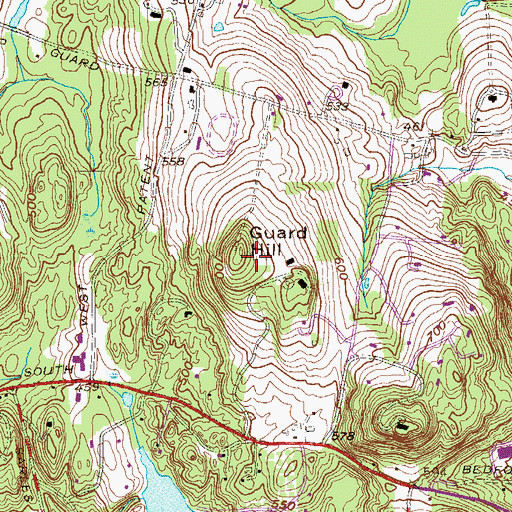 Topographic Map of Guard Hill, NY
