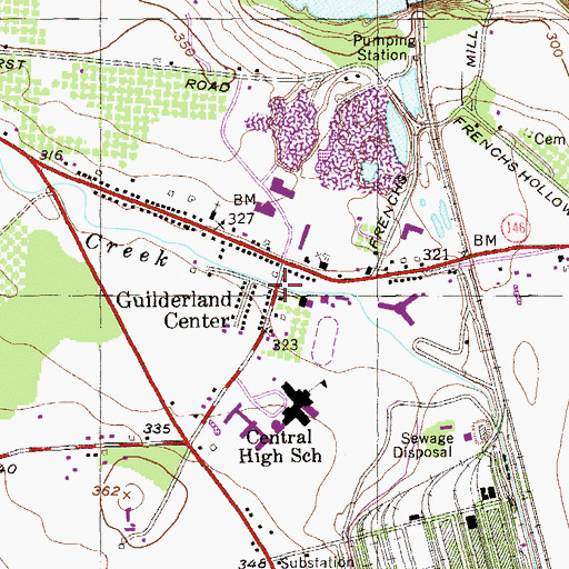 Topographic Map of Guilderland Center, NY