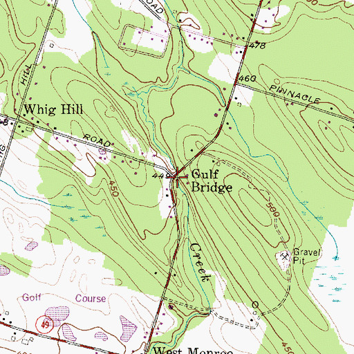 Topographic Map of Gulf Bridge, NY