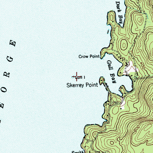 Topographic Map of Gull Island, NY