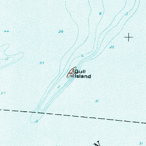 Topographic Map of Gull Island, NY