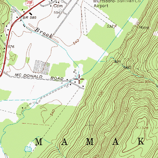 Topographic Map of Gumaer Brook, NY