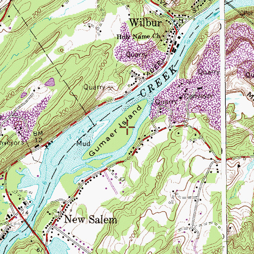 Topographic Map of Gumaer Island, NY