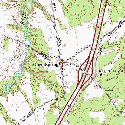 Topographic Map of Gurn Spring, NY