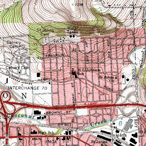 Topographic Map of H L Johnson School, NY