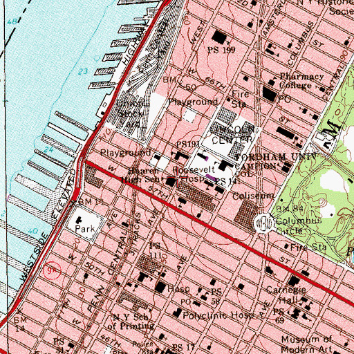 Topographic Map of John Jay College of Criminal Justice, NY