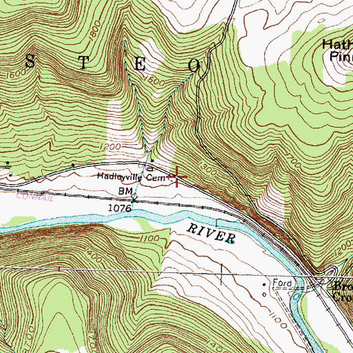 Topographic Map of Hadleyville Cemetery, NY