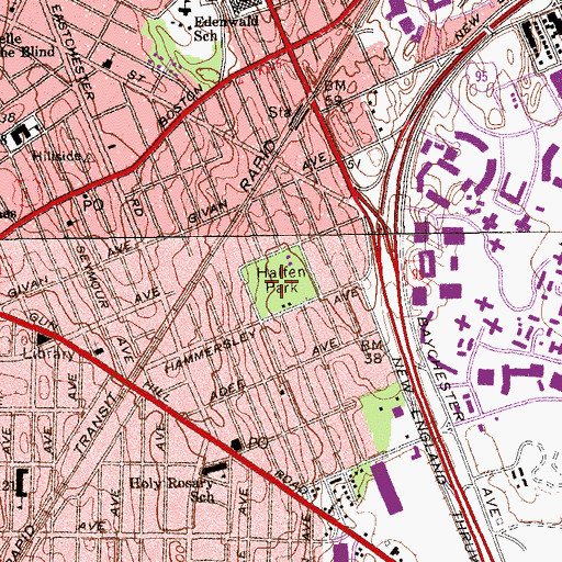 Topographic Map of Haffen Park, NY
