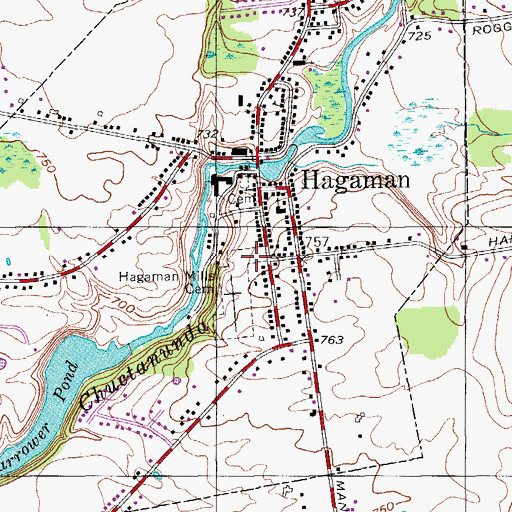 Topographic Map of Hagaman Mills Cemetery, NY
