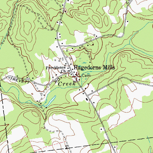 Topographic Map of Hagedorns Mills, NY