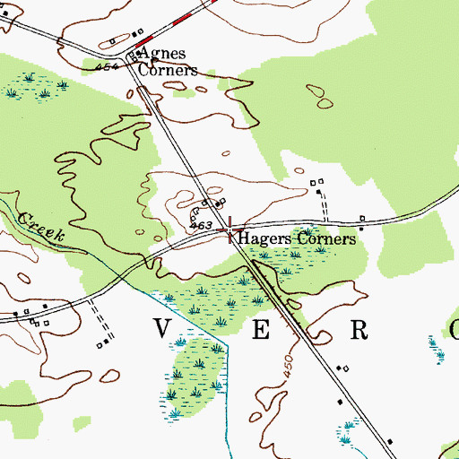 Topographic Map of Hagers Corners, NY