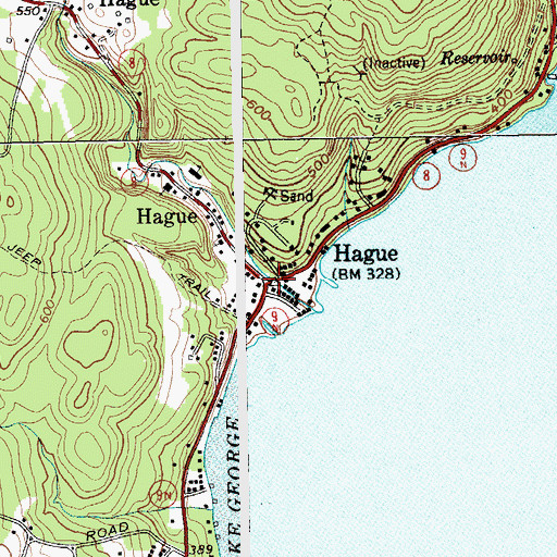 Topographic Map of Hague, NY